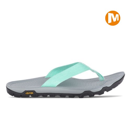 Merrell Breakwater Flip Flops Damen Grau/Türkis [DE-SZQEN]